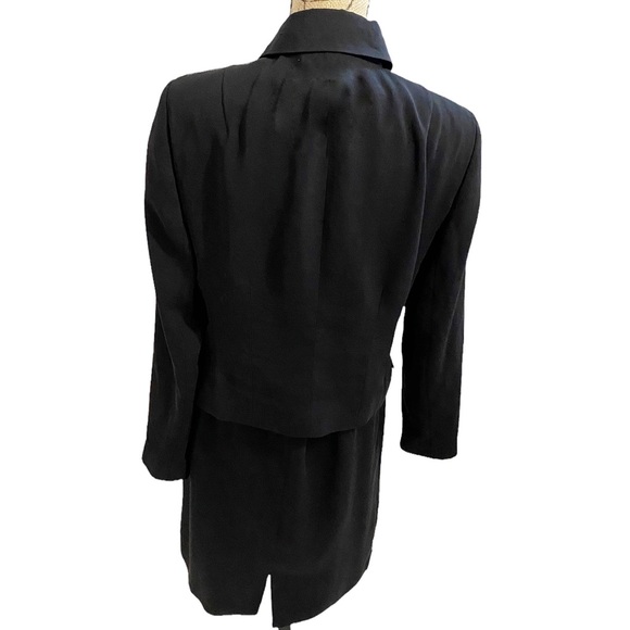 Harve Benard Black With Brown Stripe Skirt Suit, Size Large/12* (See below) - Picture 3 of 14